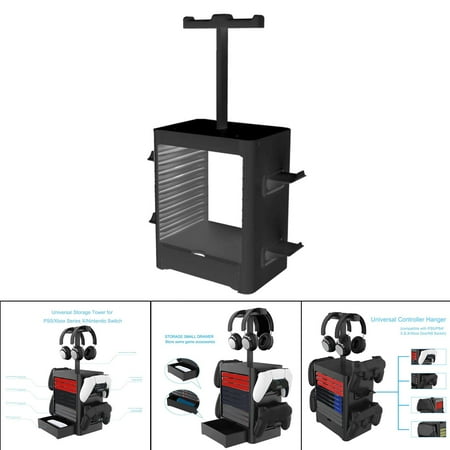 Disk Rack Controller Headset Stand Holder Organizer fits for , Multifunctional - Black