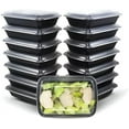 thumbnail image 1 of Diska NuLife 28oz Rectangular Food Container 50 Pcs | Black PP Polypropylene Containers With Lids For Storage | Microwave & Freezer Safe | Eco-Friendly, BPA-Free, 1 of 8