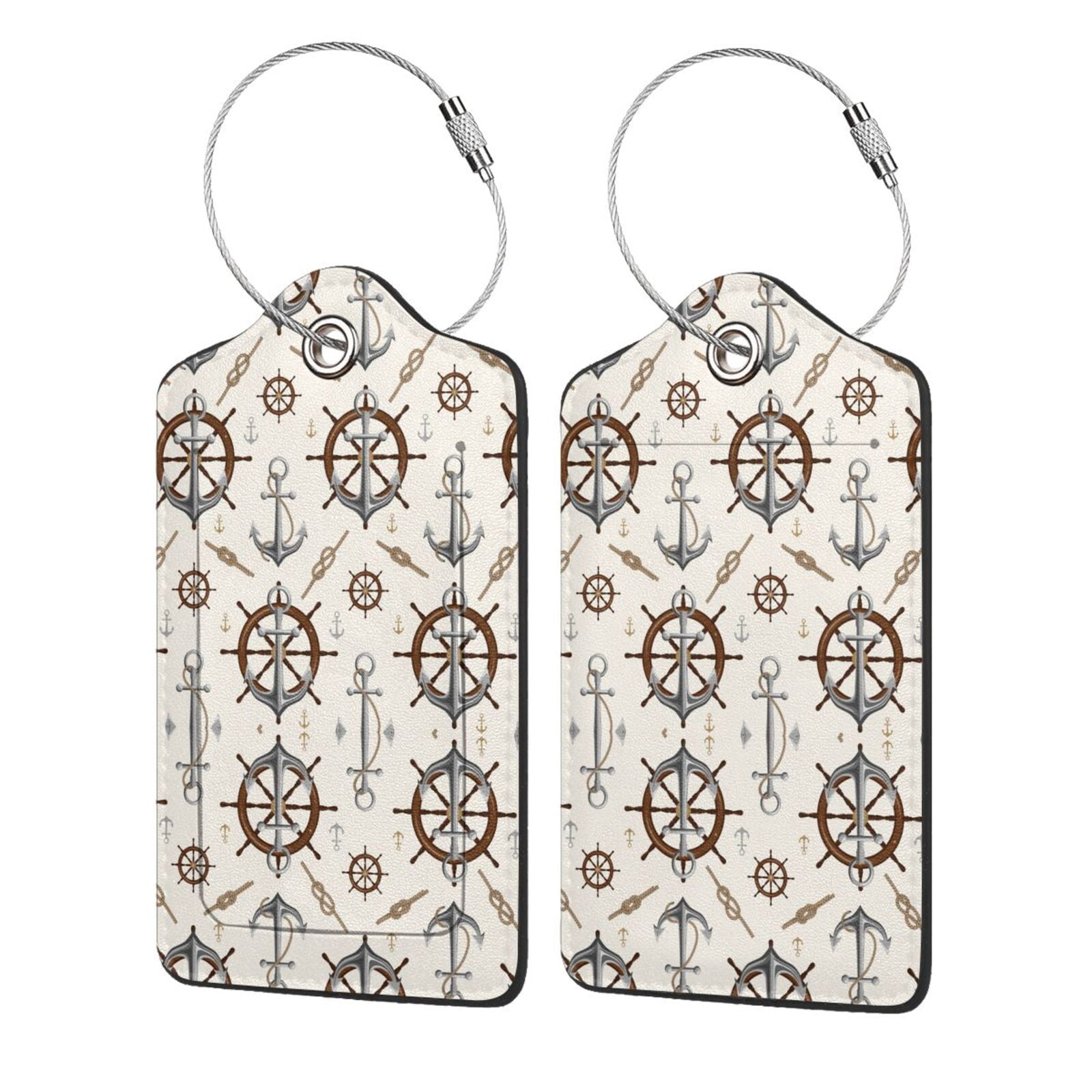 Luggage Tag Ropes Disketp 1 Luggage Tag For Suitcase,Anchor With Rope Leather Baggage Tag ...