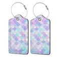 thumbnail image 1 of Disketp 1 Luggage Tag For Suitcase,Rainbow Scales Leather Baggage Tag With Stainless Steel Loop Privacy Cover For Women Men Girls, 1 of 5