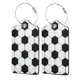 thumbnail image 1 of Disketp 2 PCS Luggage Tag for Suitcase,Soccer Ball Leather Baggage Tag with Stainless Steel Loop Privacy Cover for Women Men Girls, 1 of 5
