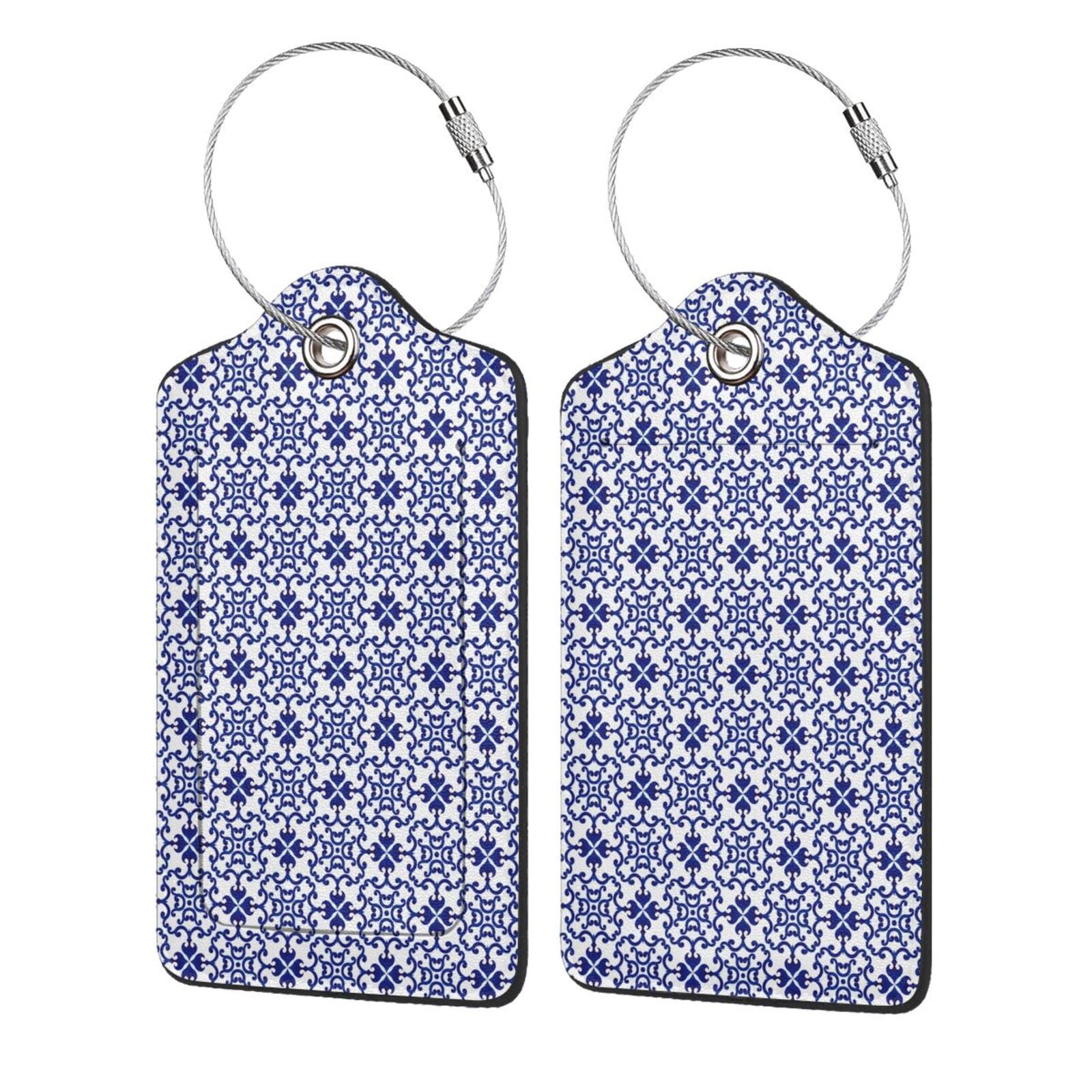 Disketp 2 Pcs Luggage Tag For Suitcase,Blue And White Porcelain ...