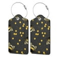 thumbnail image 1 of Disketp 2 Pcs Luggage Tag For Suitcase,Bumblebee Leather Baggage Tag With Stainless Steel Loop Privacy Cover For Women Men Girls, 1 of 5