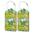 thumbnail image 1 of Disketp 2 Pcs Luggage Tag For Suitcase,Cartoon Frog Leather Baggage Tag With Stainless Steel Loop Privacy Cover For Women Men Girls, 1 of 5