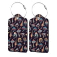 thumbnail image 1 of Disketp 2 Pcs Luggage Tag For Suitcase,Colorful Mushrooms In Doodle Style Leather Baggage Tag With Stainless Steel Loop Privacy Cover For Women Men Girls, 1 of 5