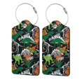thumbnail image 1 of Disketp 2 Pcs Luggage Tag For Suitcase,Dinosaur Skeleton Leather Baggage Tag With Stainless Steel Loop Privacy Cover For Women Men Girls, 1 of 5