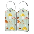 thumbnail image 1 of Disketp 2 Pcs Luggage Tag For Suitcase,Mushroom Bee Leather Baggage Tag With Stainless Steel Loop Privacy Cover For Women Men Girls, 1 of 5