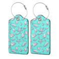 thumbnail image 1 of Disketp 2 Pcs Luggage Tag For Suitcase,Seashell And Starfish Leather Baggage Tag With Stainless Steel Loop Privacy Cover For Women Men Girls, 1 of 5