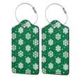 thumbnail image 1 of Disketp 2 Pcs Luggage Tag For Suitcase,Snowflake Leather Baggage Tag With Stainless Steel Loop Privacy Cover For Women Men Girls, 1 of 5