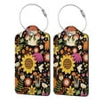 thumbnail image 1 of Disketp 2 Pcs Luggage Tag For Suitcase,Sunflowers Mushrooms Leather Baggage Tag With Stainless Steel Loop Privacy Cover For Women Men Girls, 1 of 5