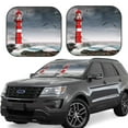 thumbnail image 1 of Disketp 2 Piece 3d Lighthouse In The Surf Pattern Windshield Sunshades,Folding Windshield Sun Shade For Car Suv Trucks Sedan,Blocks Uv Rays Sun Visor Protector-Small, 1 of 7