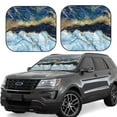 thumbnail image 1 of Disketp 2 Piece Blue Marble Gold Foil And Glitter Decor Pattern Windshield Sunshades,Folding Windshield Sun Shade For Car Suv Trucks Sedan,Blocks Uv Rays Sun Visor Protector-Medium, 1 of 7