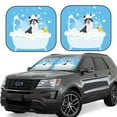 thumbnail image 1 of Disketp 2 Piece Collie In Bathtub Pattern Windshield Sunshades,Folding Windshield Sun Shade For Car Suv Trucks Sedan,Blocks Uv Rays Sun Visor Protector-Large, 1 of 7