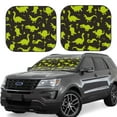 thumbnail image 1 of Disketp 2 Piece Cute Cartoon Dinosaurs Green Silhouette Pattern Pattern Windshield Sunshades,Folding Windshield Sun Shade For Car Suv Trucks Sedan,Blocks Uv Rays Sun Visor Protector-Large, 1 of 7