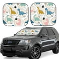thumbnail image 1 of Disketp 2 Piece Cute Dinosaurs Pattern Windshield Sunshades,Folding Windshield Sun Shade For Car Suv Trucks Sedan,Blocks Uv Rays Sun Visor Protector-Large, 1 of 7