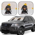 thumbnail image 1 of Disketp 2 Piece Dachshund Sitting In Bathtub Pattern Windshield Sunshades,Folding Windshield Sun Shade For Car Suv Trucks Sedan,Blocks Uv Rays Sun Visor Protector-Large, 1 of 7
