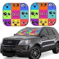 thumbnail image 1 of Disketp 2 Piece Doodle Faces Emotions Pattern Windshield Sunshades,Folding Windshield Sun Shade For Car Suv Trucks Sedan,Blocks Uv Rays Sun Visor Protector-Small, 1 of 7
