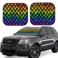 thumbnail image 1 of Disketp 2 Piece Dragon Scales Pattern Windshield Sunshades,Folding Windshield Sun Shade For Car Suv Trucks Sedan,Blocks Uv Rays Sun Visor Protector-Large, 1 of 7
