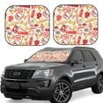 thumbnail image 1 of Disketp 2 Piece Firefighter Icons Pattern Windshield Sunshades,Folding Windshield Sun Shade For Car Suv Trucks Sedan,Blocks Uv Rays Sun Visor Protector-Medium, 1 of 7