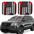 thumbnail image 1 of Disketp 2 Piece Firefighters Usa Flag Pattern Windshield Sunshades,Folding Windshield Sun Shade For Car Suv Trucks Sedan,Blocks Uv Rays Sun Visor Protector-Medium, 1 of 7