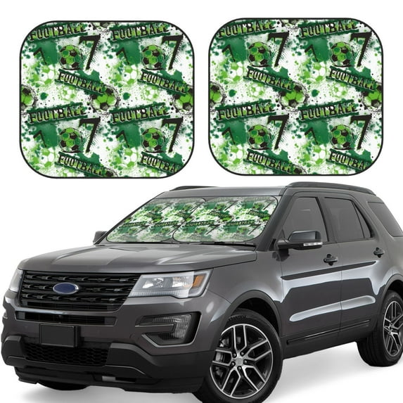 Disketp 2 Piece Football 7 Pattern Windshield Sunshades,Folding Windshield Sun Shade For Car Suv Trucks Sedan,Blocks Uv Rays Sun Visor Protector-Large