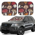 thumbnail image 1 of Disketp 2 Piece Forest Wild Mushroom Pattern Windshield Sunshades,Folding Windshield Sun Shade For Car Suv Trucks Sedan,Blocks Uv Rays Sun Visor Protector-Small, 1 of 7