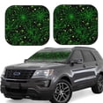 thumbnail image 1 of Disketp 2 Piece Green Bright Web With Spiders Pattern Windshield Sunshades,Folding Windshield Sun Shade For Car Suv Trucks Sedan,Blocks Uv Rays Sun Visor Protector-Small, 1 of 7
