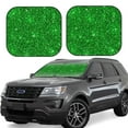 thumbnail image 1 of Disketp 2 Piece Green Glitter Pattern Windshield Sunshades,Folding Windshield Sun Shade For Car Suv Trucks Sedan,Blocks Uv Rays Sun Visor Protector-Small, 1 of 7