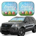 thumbnail image 1 of Disketp 2 Piece Happy Easter Pattern Windshield Sunshades,Folding Windshield Sun Shade For Car Suv Trucks Sedan,Blocks Uv Rays Sun Visor Protector-Small, 1 of 7
