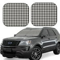 thumbnail image 1 of Disketp 2 Piece Houndstooth Black And White Pattern Windshield Sunshades,Folding Windshield Sun Shade For Car Suv Trucks Sedan,Blocks Uv Rays Sun Visor Protector-Large, 1 of 7