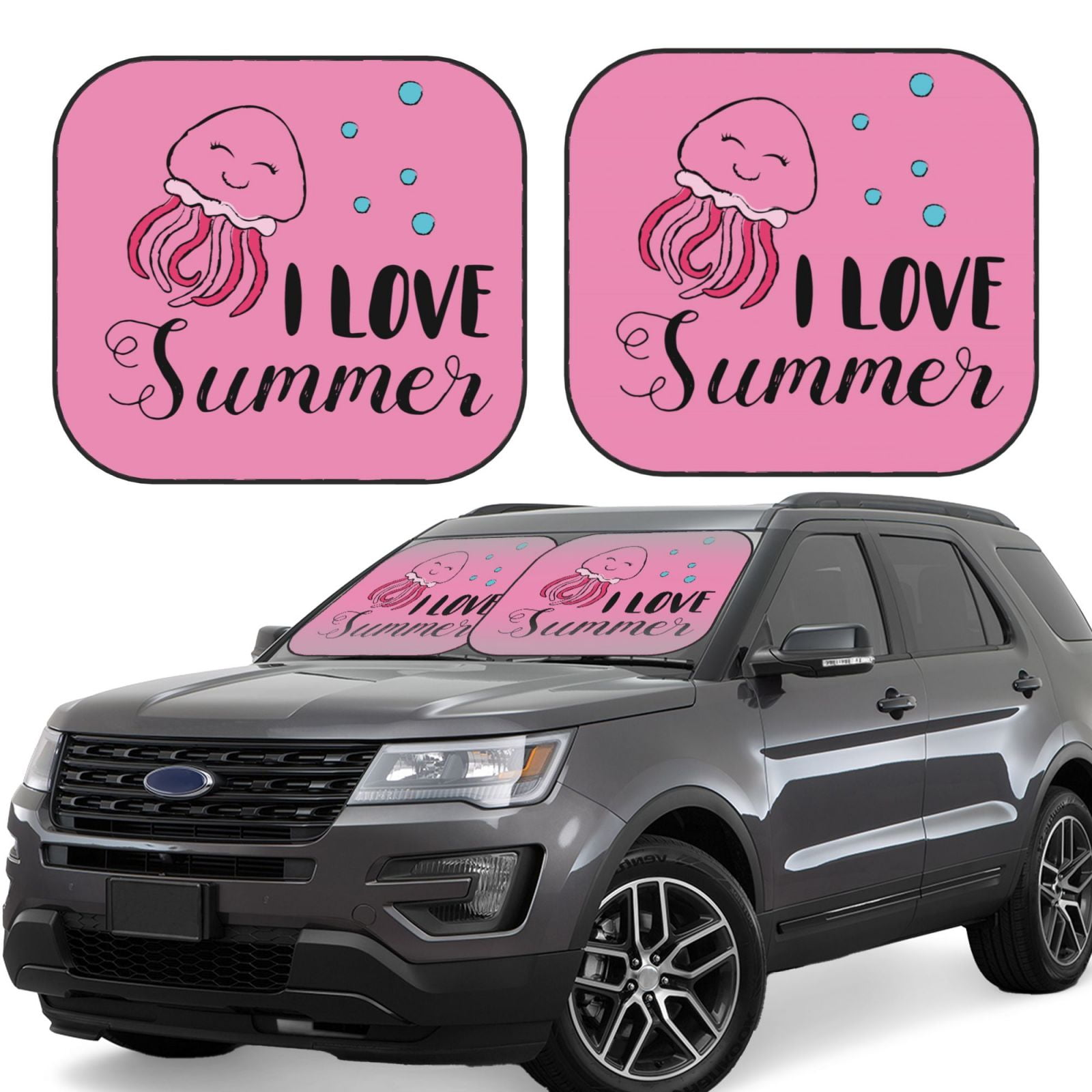 New York Love Pattern Print Car Sun Shade