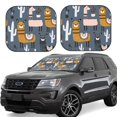 thumbnail image 1 of Disketp 2 Piece Llama And Cactus Pattern Windshield Sunshades,Folding Windshield Sun Shade For Car Suv Trucks Sedan,Blocks Uv Rays Sun Visor Protector-Small, 1 of 7