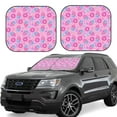 thumbnail image 1 of Disketp 2 Piece Pink Donuts Pattern Windshield Sunshades,Folding Windshield Sun Shade For Car Suv Trucks Sedan,Blocks Uv Rays Sun Visor Protector-Small, 1 of 7