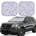 Disketp 2 Piece Purple Butterfly Pattern Windshield Sunshades,Folding