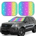 thumbnail image 1 of Disketp 2 Piece Rainbow Scales2 Pattern Windshield Sunshades,Folding Windshield Sun Shade For Car Suv Trucks Sedan,Blocks Uv Rays Sun Visor Protector-Small, 1 of 7