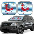 thumbnail image 1 of Disketp 2 Piece Red Funny Crab On Blue Stripe Pattern Windshield Sunshades,Folding Windshield Sun Shade For Car Suv Trucks Sedan,Blocks Uv Rays Sun Visor Protector-Medium, 1 of 7