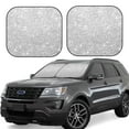 thumbnail image 1 of Disketp 2 Piece Silver Glitter Pattern Windshield Sunshades,Folding Windshield Sun Shade For Car Suv Trucks Sedan,Blocks Uv Rays Sun Visor Protector-Large, 1 of 7