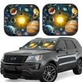 thumbnail image 1 of Disketp 2 Piece Space Planet Pattern Windshield Sunshades,Folding Windshield Sun Shade For Car Suv Trucks Sedan,Blocks Uv Rays Sun Visor Protector-Medium, 1 of 7