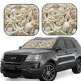 thumbnail image 1 of Disketp 2 Piece Starfish And Sea Shells Pattern Windshield Sunshades,Folding Windshield Sun Shade For Car Suv Trucks Sedan,Blocks Uv Rays Sun Visor Protector-Medium, 1 of 7
