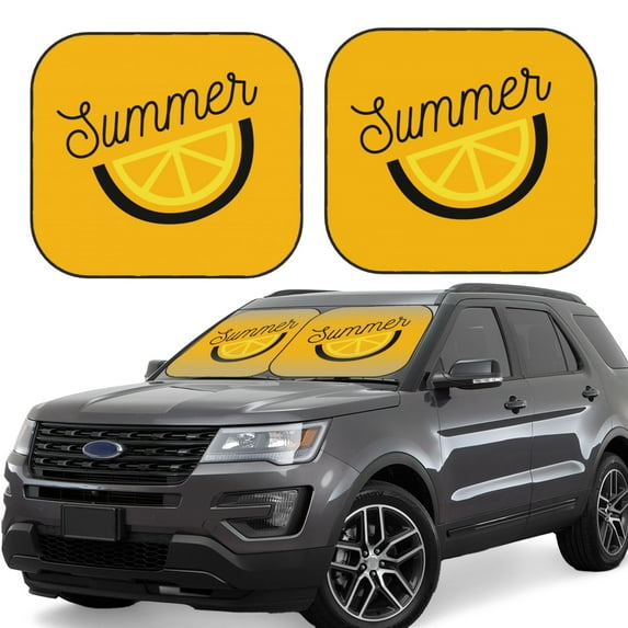 Disketp 2 Piece Summer Pattern Windshield Sunshades,Folding Windshield Sun Shade For Car Suv Trucks Sedan,Blocks Uv Rays Sun Visor Protector-Large