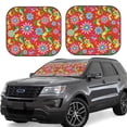 thumbnail image 1 of Disketp 2 Piece Vector Mexican Otomi Style Bright Pattern Windshield Sunshades,Folding Windshield Sun Shade For Car Suv Trucks Sedan,Blocks Uv Rays Sun Visor Protector-Small, 1 of 7