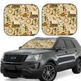thumbnail image 1 of Disketp 2 Piece Wild West Cowboy Pattern Windshield Sunshades,Folding Windshield Sun Shade For Car Suv Trucks Sedan,Blocks Uv Rays Sun Visor Protector-Medium, 1 of 7