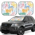 thumbnail image 1 of Disketp 2 Piece Zebra Colourful Pattern Windshield Sunshades,Folding Windshield Sun Shade For Car Suv Trucks Sedan,Blocks Uv Rays Sun Visor Protector-Medium, 1 of 7