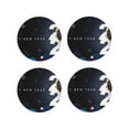 thumbnail image 1 of Disketp 2025 Happy New Year 2 Funny Coasters,4 Pcs Leather Coasters with Holder, Perfect Housewarming Hostess Gifts,Protect Furniture from Water Marks Scratch and Damage-Round Shape, 1 of 6