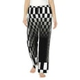 thumbnail image 1 of Disketp 3d Black And White Checkerboard Print Women'S Comfy Pajama Pants Casual Drawstring Palazzo Lounge Wide Leg Pants, 1 of 9