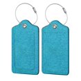 thumbnail image 1 of Disketp 4 Pcs Luggage Tag For Suitcase,Blue Glitter Leather Baggage Tag With Stainless Steel Loop Privacy Cover For Women Men Girls, 1 of 5