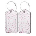 thumbnail image 1 of Disketp 4 Pcs Luggage Tag For Suitcase,Breast Cancer Awareness Leather Baggage Tag With Stainless Steel Loop Privacy Cover For Women Men Girls, 1 of 5