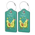 thumbnail image 1 of Disketp 4 Pcs Luggage Tag For Suitcase,Funny Avocado Leather Baggage Tag With Stainless Steel Loop Privacy Cover For Women Men Girls, 1 of 5