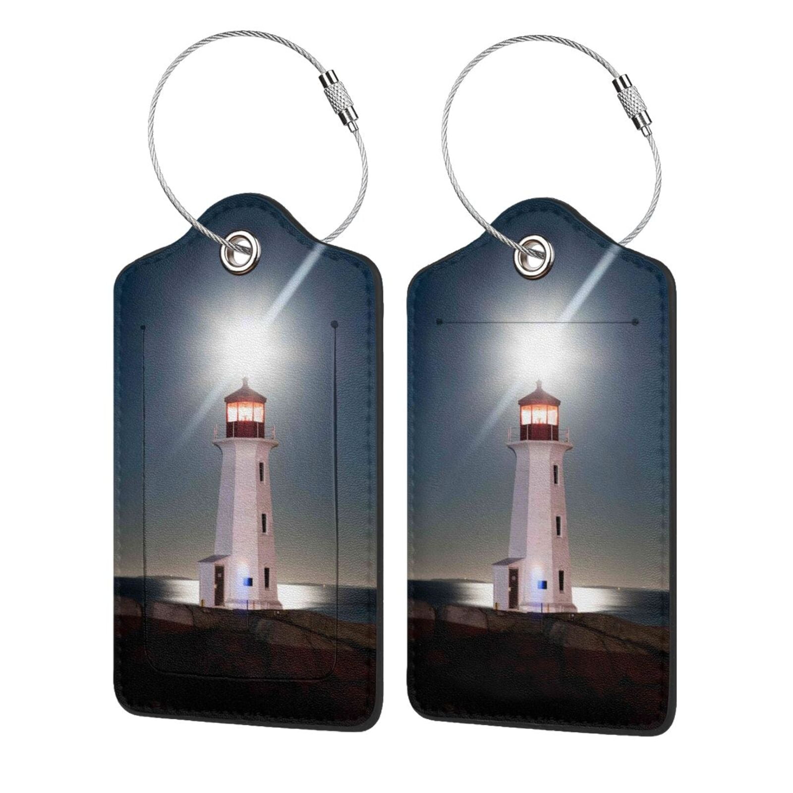 Disketp 4 Pcs Luggage Tag For Suitcase,Peggy'S Cove Lighthouse Leather ...