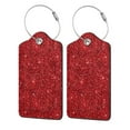 thumbnail image 1 of Disketp 4 Pcs Luggage Tag For Suitcase,Red Glitter Leather Baggage Tag With Stainless Steel Loop Privacy Cover For Women Men Girls, 1 of 5